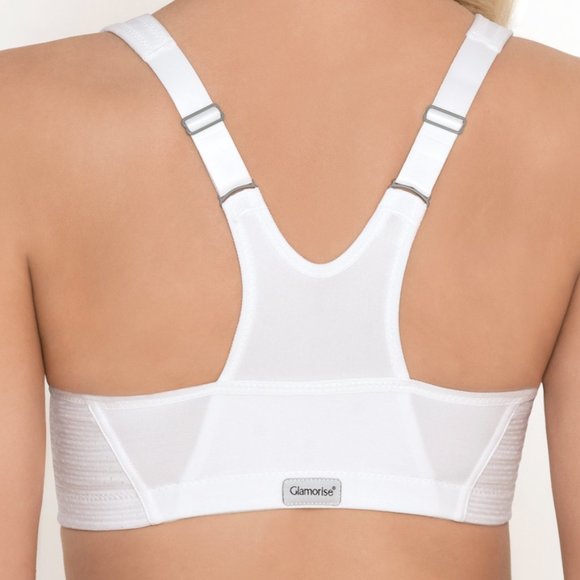 Set of 3! 32D Glamorise SPORT Bra (Racerback) T-Back Zip (HIGH-IMPACT) White NEW - Picture 5 of 16
